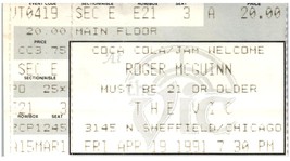 Vintage Roger Mcguinn De The Byrds Ticket Stub Avril 19 1991 The Vic Chi... - $34.63