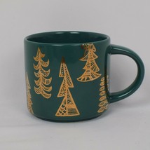 Starbucks Christmas Coffee Mug 2015 Green Gold Trees 14 ounce High Gloss... - £9.29 GBP
