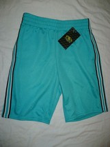 Athletic Works Boys Active Mesh Shorts Small (6-7) Aqua Side Stripe - $10.99