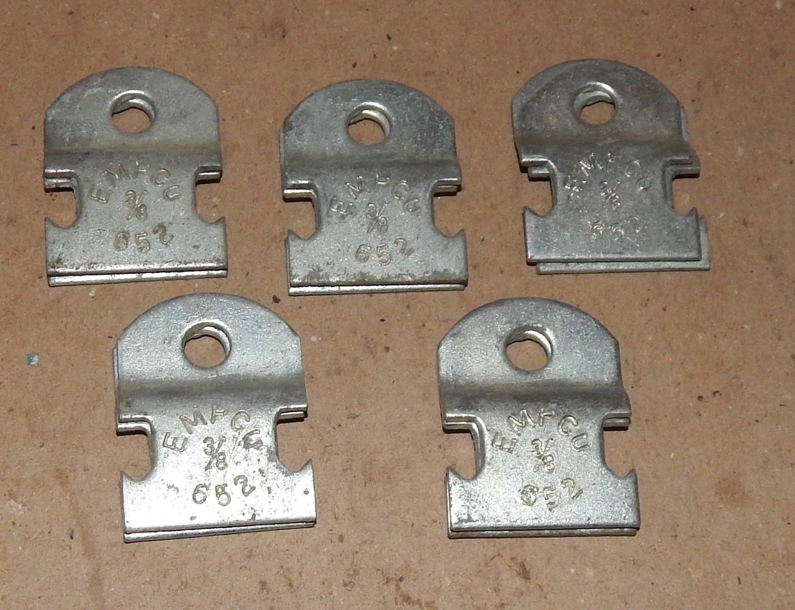 3/8&quot; OD Tubing Pipe Clamps 5ea Empco #652 Silver Galv For Slot Channel U... - $7.49