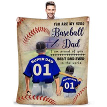 Baseball Blanket Dad Gifts From Daughter Son Best Dad Ever Gifts Throw Blanket F - £31.61 GBP