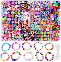 1000PCS Polymer Clay Beads Bracelet Making kit 24 Style Cute Fun Beads Fruit NEW - £14.02 GBP