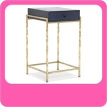 Navy Blue/Gold Adore Decor Jolie Modern Living Room Accent Solid Wood Metal - $122.93