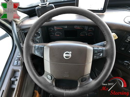 Perforated Leather Steering Wheel Cover For Jeep Wagoneer Black Seam - $49.99
