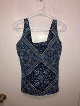 NEW Lands End Tankini Top 6DDD 6 Paisley Adjustable Strap Built In Bra - £13.18 GBP