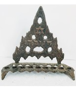 Vintage 1950s Judaica Hein Ami Israeli Brass Hanukkah Menorah Marked Num... - $113.56 CAD