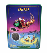 Nabisco Oreo Cookie 1995 Tin Box Unlock the Magic Christmas Santa Tin Vintage - $11.99