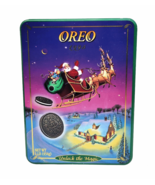 Nabisco Oreo Cookie 1995 Tin Box Unlock the Magic Christmas Santa Tin Vi... - £9.40 GBP