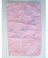 Vintage Handmade Baby Doll Quilt Pink &amp; White Gingham  12.5&quot; x 20&quot; - £13.42 GBP