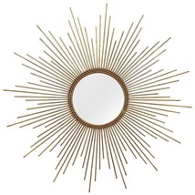 26 Round Gold Metal Sunburst Framed Wall Mirror - $2,055.23 MXN