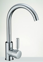 MODERN LONG NECK KITCHEN BASIN SINK MIXER TAP LEVER SWIVEL CHROME FAUCET T6 - $31.58