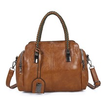 Multi Pocket Leather Women&#39;s Shoulder Bags Designer Boston Handbag Fashion Ladie - £44.29 GBP