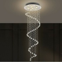 Elegant Spiral Crystal Chandelier Lighting A1A9 Clear K9 Crystal Raindrop LED... - £159.05 GBP