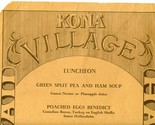 Kona Village Resort Luncheon Menu Hawaii 1960&#39;s TIKI  - $67.32