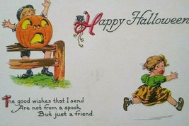 Halloween Fantasy Postcard Bergman 1623 Children Antique Original Non Po... - $48.45