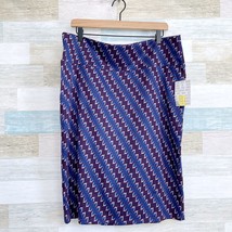 LuLaRoe Cassie Stretchy Pencil Skirt Purple Blue Striped Womens Plus Siz... - £19.43 GBP