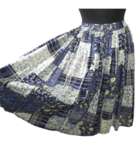 Vintage Take Two Women&#39;s Blue Multi Floral Boho Flowy Midi Skirt Size XL - £19.74 GBP