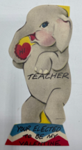 Valentines Day Vintage Greeting Card For Teacher Republican Election Elephant - £3.78 GBP