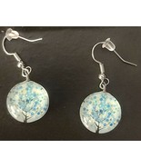 Acrylic Ball ~ Turquoise Tree Earrings ~ Silver Alloy ~ 1.5&quot; Drop Dangle... - $284.83 MXN