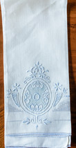 Vintage White  Linen Hand Embroidered FingerTip Towel Provenance Unused ... - $622.30 MXN