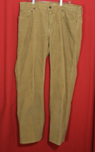 LL Bean Men&#39;s Corduroy Jean Pants Beige Five-Pocket Standard Fit Straigh... - $27.73