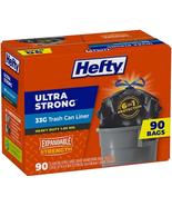 Hefty Ultra Strong Drawstring Trash Bags, Unscented (33 Gal., 90 Ct.) - £23.53 GBP