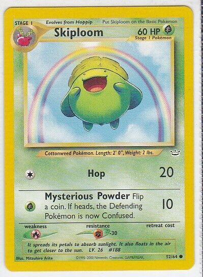 Primary image for M) Pokemon Nintendo GAMEFREAK Collector Trading Card Skiploom 52/64 60HP