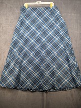 Jessica London Skirt Womens Size 18 Blue Green Plaid Lined Maxi Wool Blend - $23.36