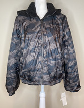 NWT $149 Zella Women’s Reversible Hooded zip Up Coat Size XL Black Camo Print F7 - £52.88 GBP