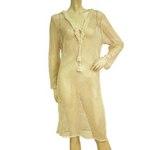 Lara Ethnics Beige Net Kaftan Cover Up Beach Summer Tassels Slits Dress ... - $38.61