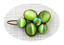 Gorgeous retro bronze green floral Peridot Swarovski crystal hair clip - £7,865.50 GBP