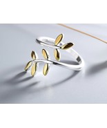 Olive leaf Rings Open Rings Stackable Rings Adjustable Ring 925 Sterling... - £11.54 GBP