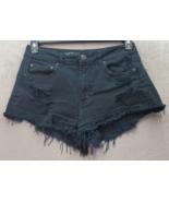 American Eagle Outfitters Shorts Women&#39;s Size 6 Navy Denim Dark Wash Dis... - £14.57 GBP