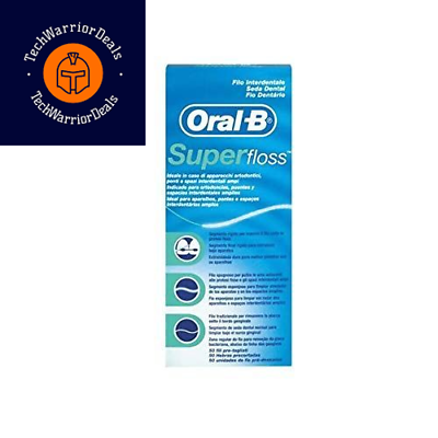 Oral-B Super Floss Mint Dental for Braces Bridges 50 Count (Pack of 1)  - $16.82