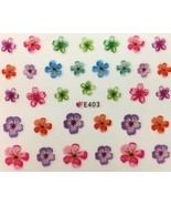 Nail Art 3D Decal Stickers Vivid Multicolored Flowers E403 - €2,75 EUR