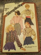 Vtg 1980s Simplicity Pattern 5727 Blouse  Misses 11/12 cut &amp; Complete - £5.72 GBP