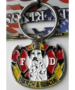 FIRE DEPT SEARCH AND RESCUE KEYRING KEY CHAIN 1.5 INCHES - $7.59