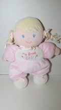 Carters Child of Mine Pink My First Doll Blonde braids flowers Rattle Plush  - $25.98
