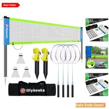 20ft Portable Outdoor Badminton Net Set for Driveway Backyard Beach with... - $115.78