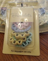 Favor Accents  8 pieces Baby Bracelets lot of 3 place cards favors gift ... - $8.91