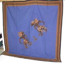 Decorative Tablecloth Royal Blue Black Gold 40&quot; X 42&quot; Home - £23.68 GBP