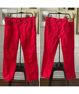 NWOT True Religion Rocco Active Moto Denim Jeans Cho Red Black Stitching... - €52,52 EUR
