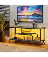 TV Stand w/ Power Outlets &amp; LED Lights (55 Inch, Gray) - $182.00 CAD