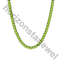 An item in the Jewelry & Watches category: 15.24 Ctw Laab Created Peridot 14K Black Gold Plated Tennis 3 MM Necklace 18"