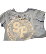 Sylvia P Girls Size 10 Light Blue Crop Top With Logo &amp; Back Twist Design - $32.82 CAD