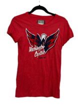 Reebok Mujer S Washington Capitales Cuello Redondo Tapa Manga Camiseta, Rojo, M - £12.45 GBP