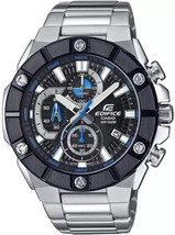 Casio Edifice Men&#39;s Silver Stainless Steel Black Dial watch EFR-569DB-1AVUDF - £87.67 GBP