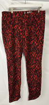 New York &amp; Co Red &amp; Black Animal Print Jeans Skinny NEW 14 - £27.12 GBP