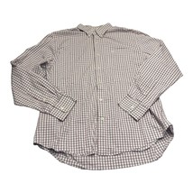 Dockers Shirt Men&#39;s Large White Red Plaid Cotton Stretch Long Sleeve But... - $21.28