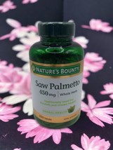 NATURE&#39;S BOUNTY SAW PALMETTO 450 mg 250 CAPSULES Exp 09-2024 - £14.85 GBP